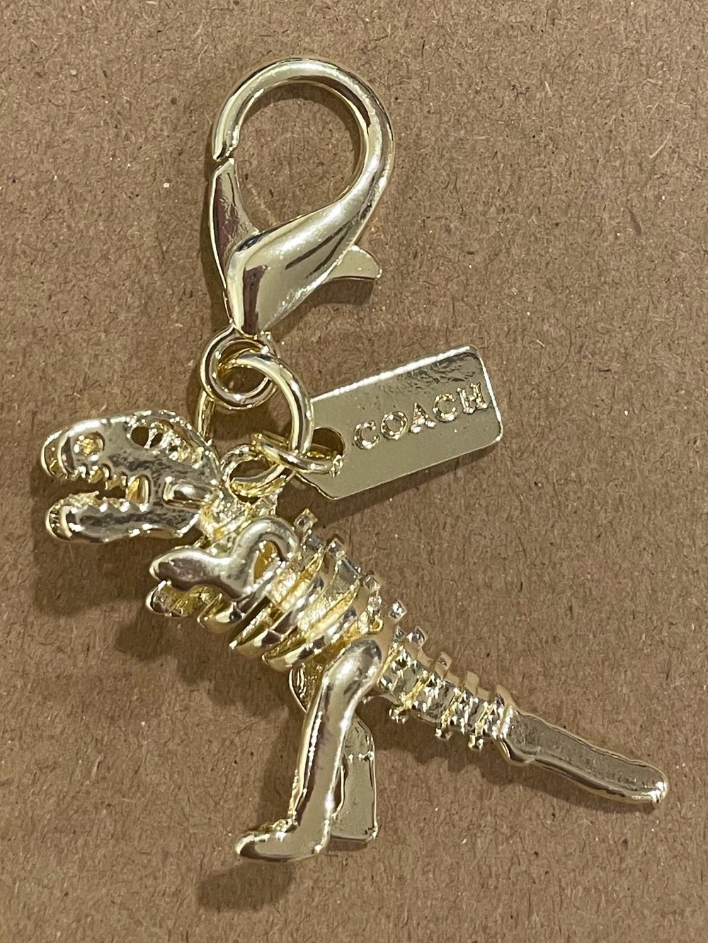 Coach Gold Dinosaur Skeleton Charm